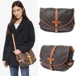 LOUIS VUITTON Monogram Saumur30 Brown Shoulder Bag
